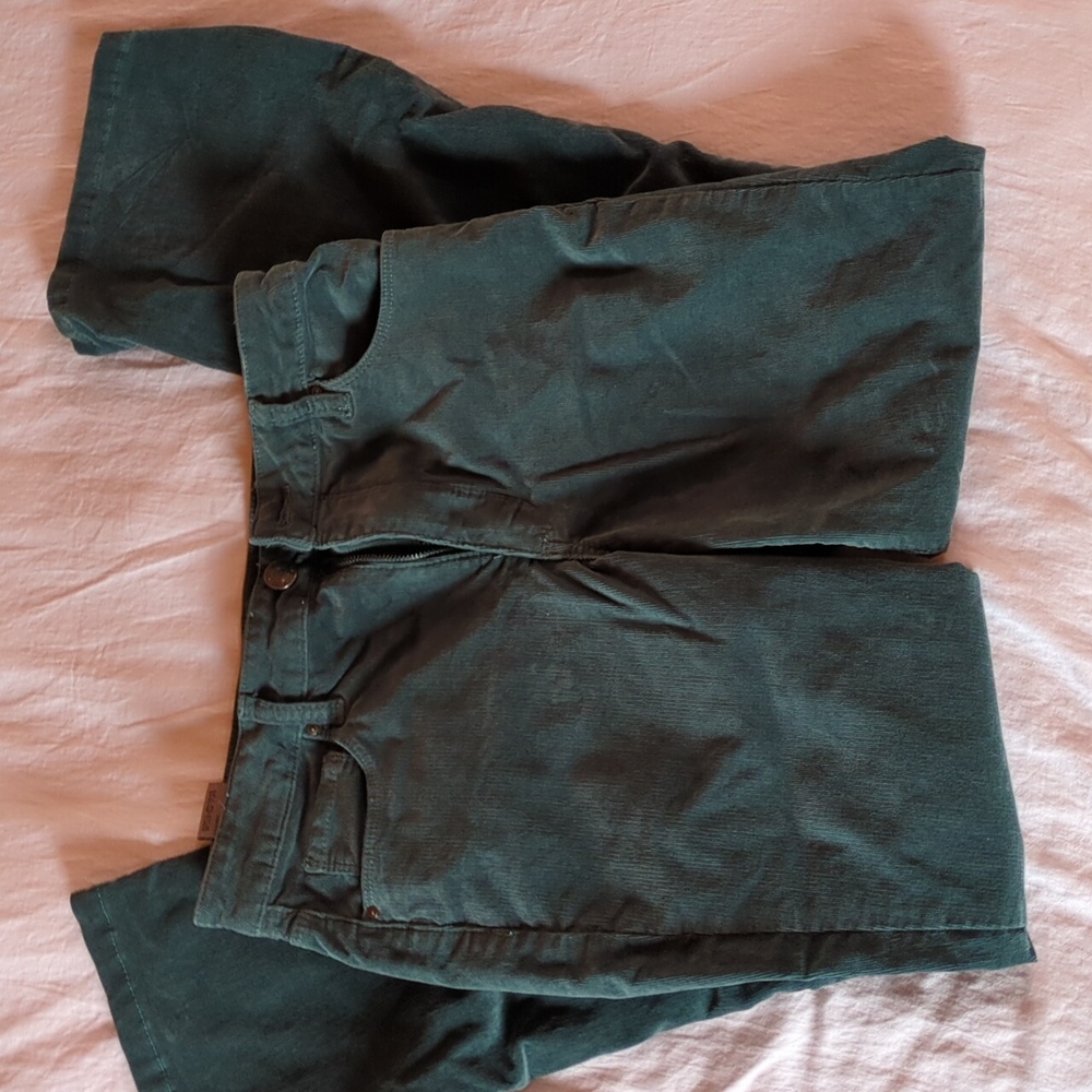 Kut from the kloth Ana high rise flare corduroy teal